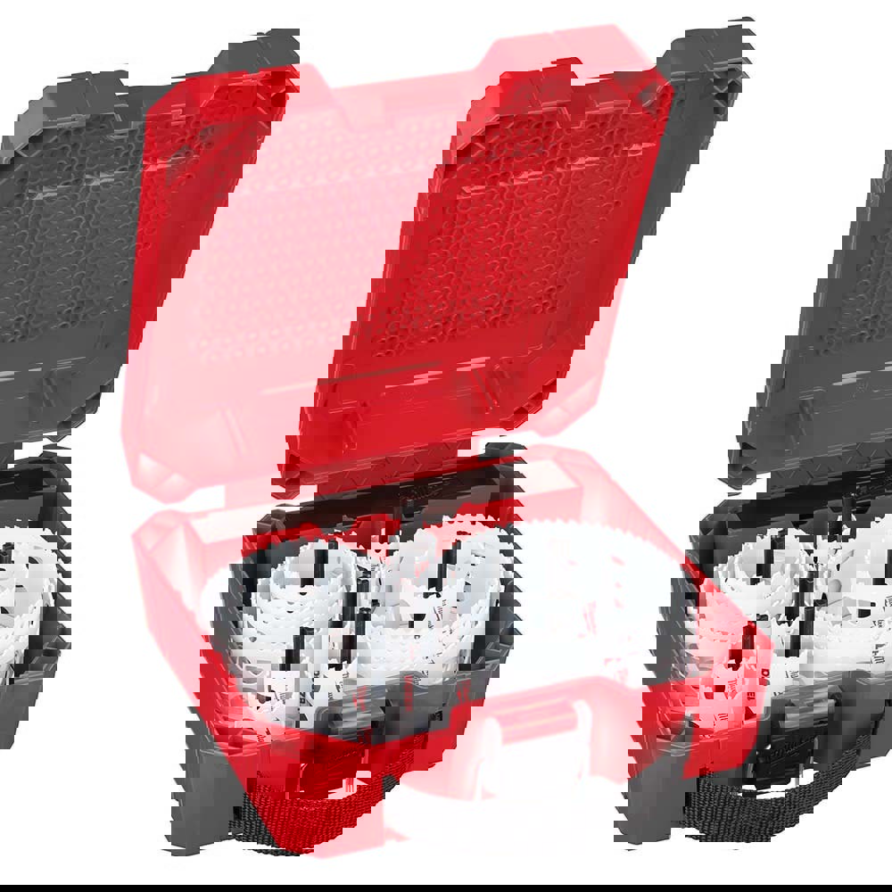 Utility Hole Saw Kit: 21 Pc, 3/4 to 5